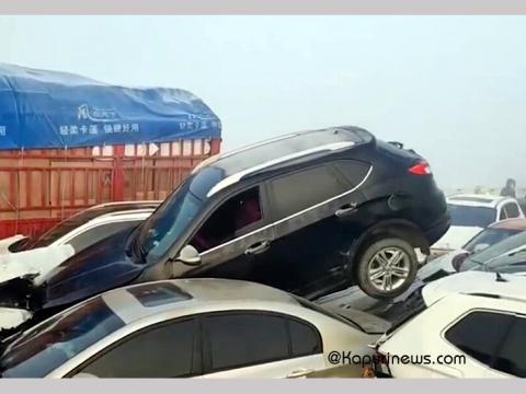 चीनमा हुस्सु र कुहिरोका कारण २०० गाडी आपसमा ठोक्किए, एक जनाको मृत्यु