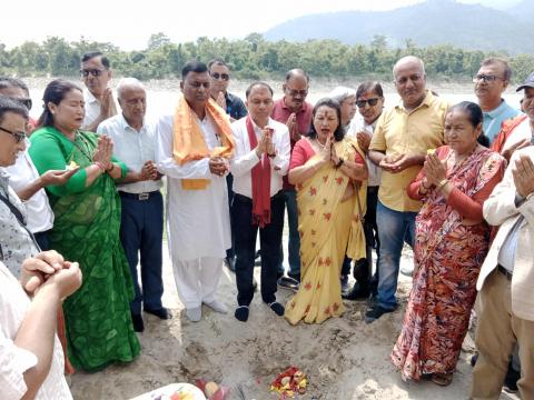 वराहक्षेत्रको दुर्वासाघाट व्यवस्थापन गरिने, शवदाह स्थलको शिलान्यास