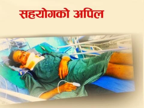 रूखबाट लडेका गोबिन्द पोखरेलकाे कम्मरदेखि मुनिको भाग नचल्ने, उपचार खर्चको अभावमा सहयोगको अपिल रूखबाट लडेका गोबिन्द पोखरेलकाे कम्मरदेखि मुनिको भाग नचल्ने, उपचार खर्चको अभावमा सहयोगको अपिल