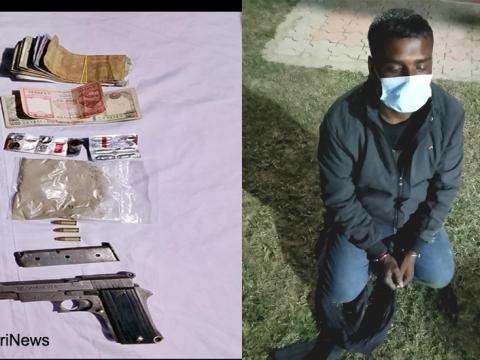 चुनावी सगर्मीका विच सुनसरीको नेपाल–भारत सिमा क्षेत्रमा स्वचालित पिस्तोल र ब्राउनसुगर पक्राउ